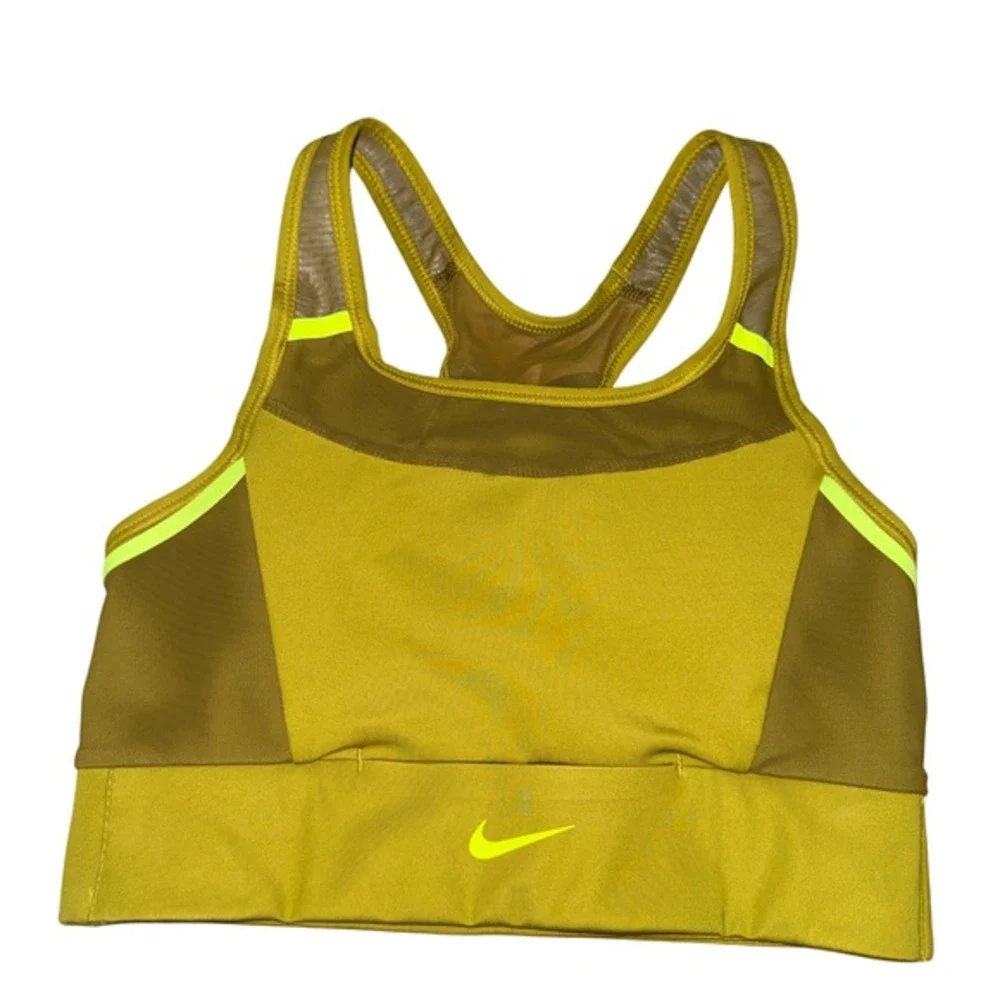 Nike Dri-FIT Swoosh‎ Sports Bra Womens Small Pre-Owned Neon CK1934-377 Racerback